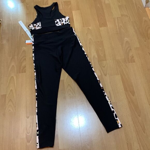 Aqua athletic leopard leggings set - Picture 8 of 10